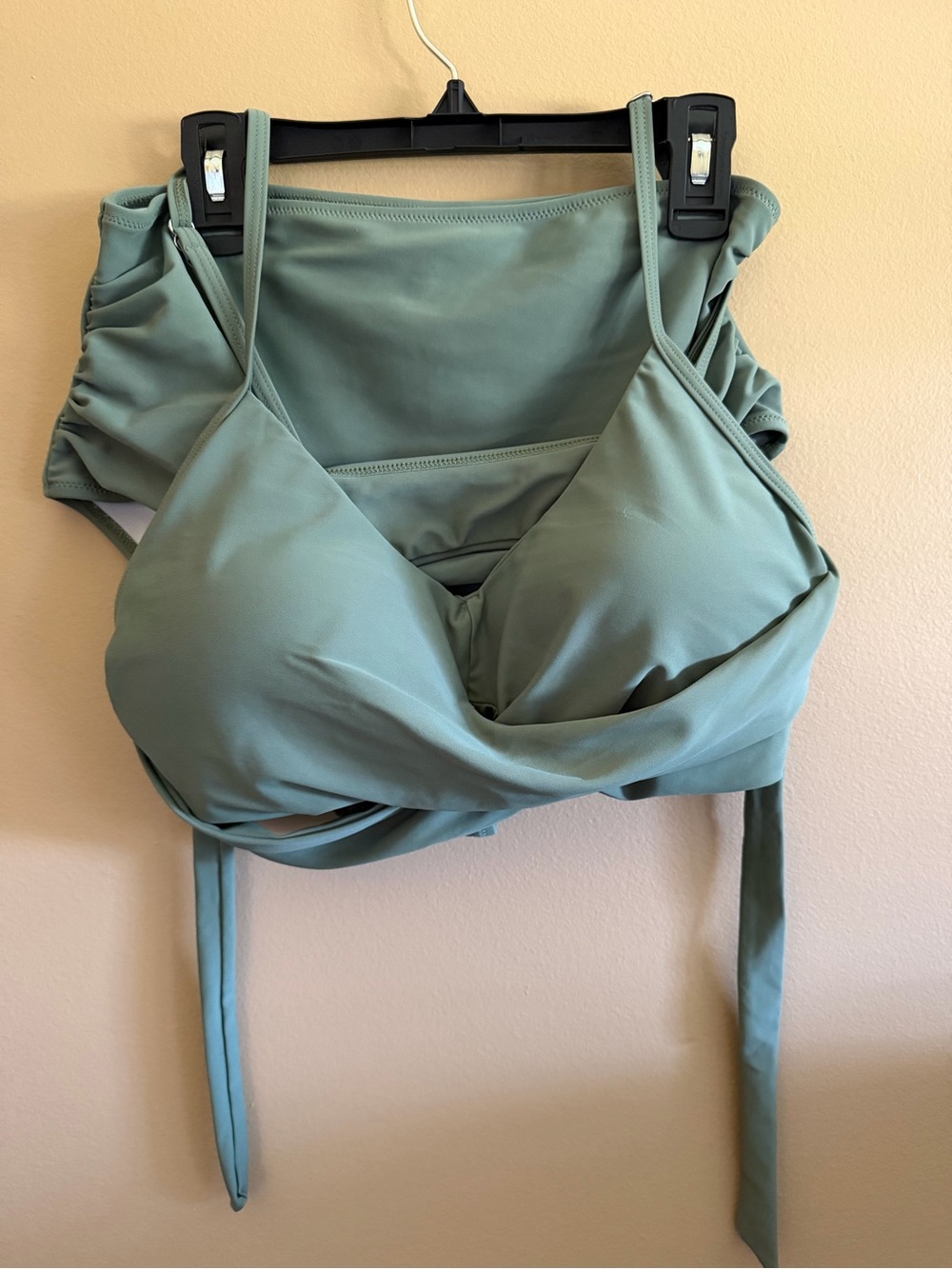 Women's Sage Green Wrap around top high waisted bikini